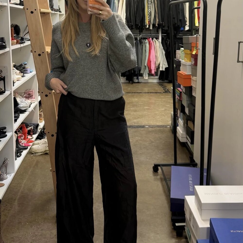 COS Adjustable Waist Black Trousers